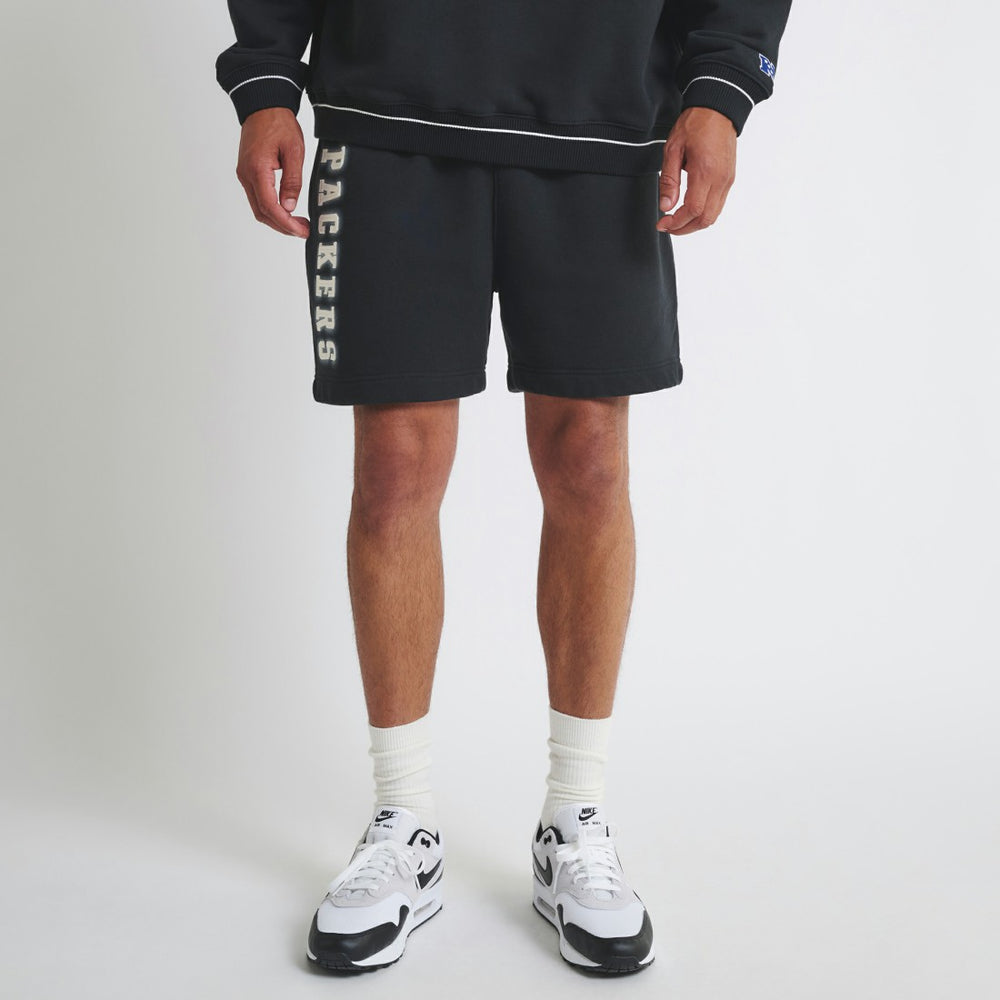 Green Bay Packers Off Season Unisex Fleece Shorts Black | NFL