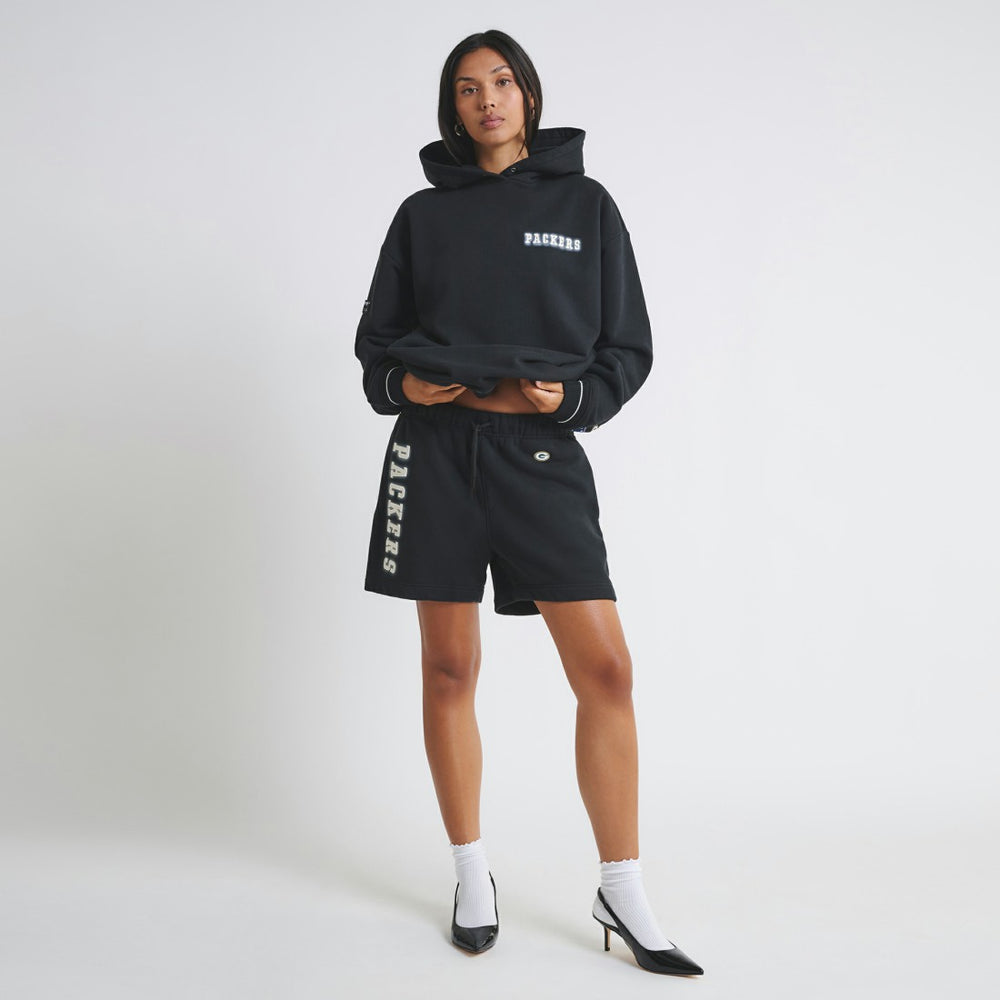 Green Bay Packers Off Season Unisex Fleece Shorts Black | NFL