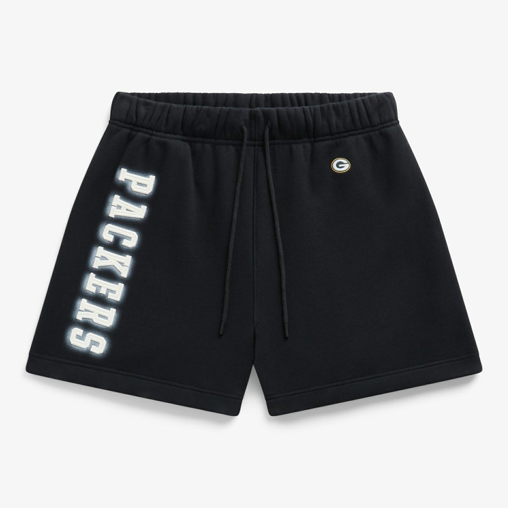Green Bay Packers Off Season Unisex Fleece Shorts Black | NFL