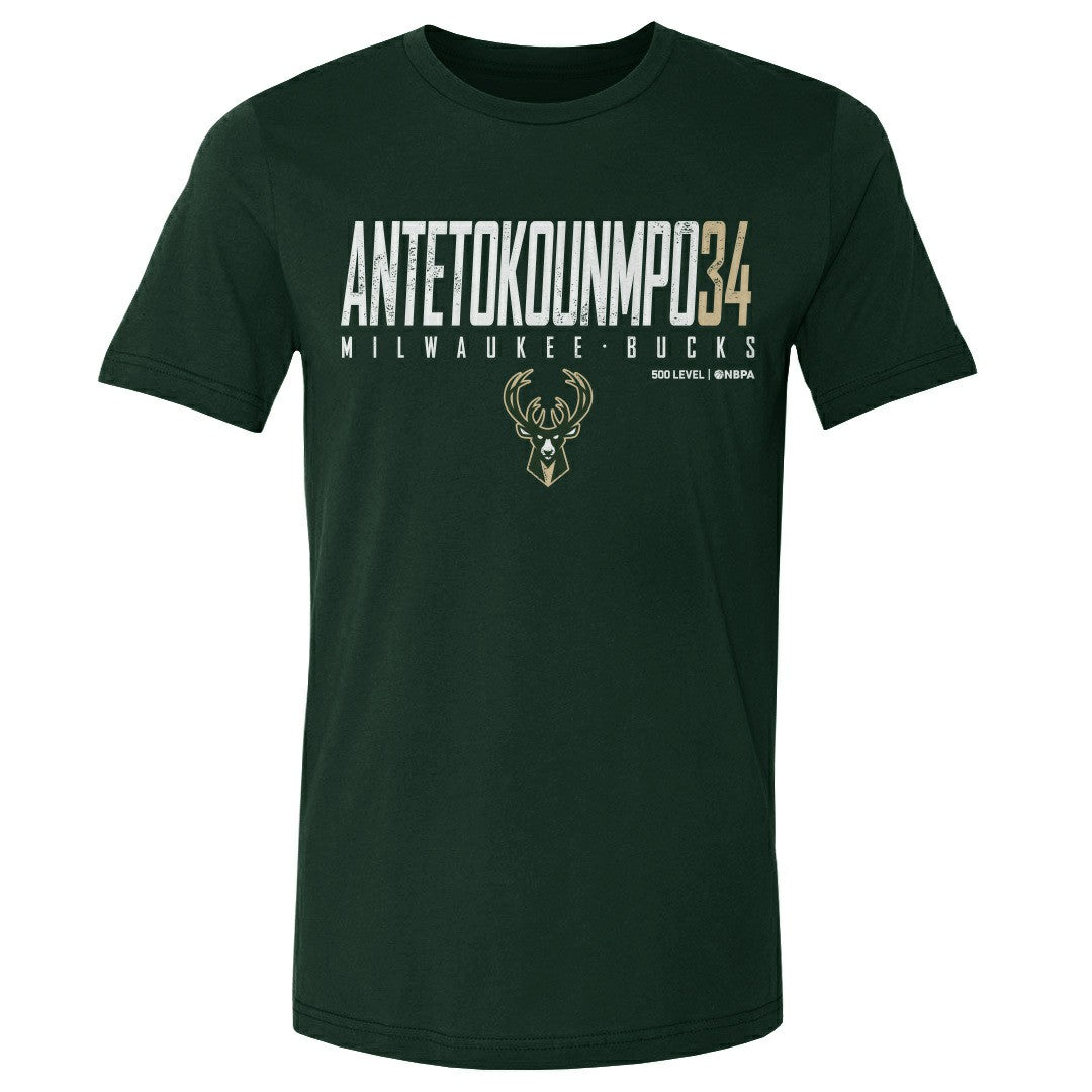 Giannis Antetokounmpo Milwaukee Bucks 500 Level Women's Elite T-Shirt Hunter Green - NBA