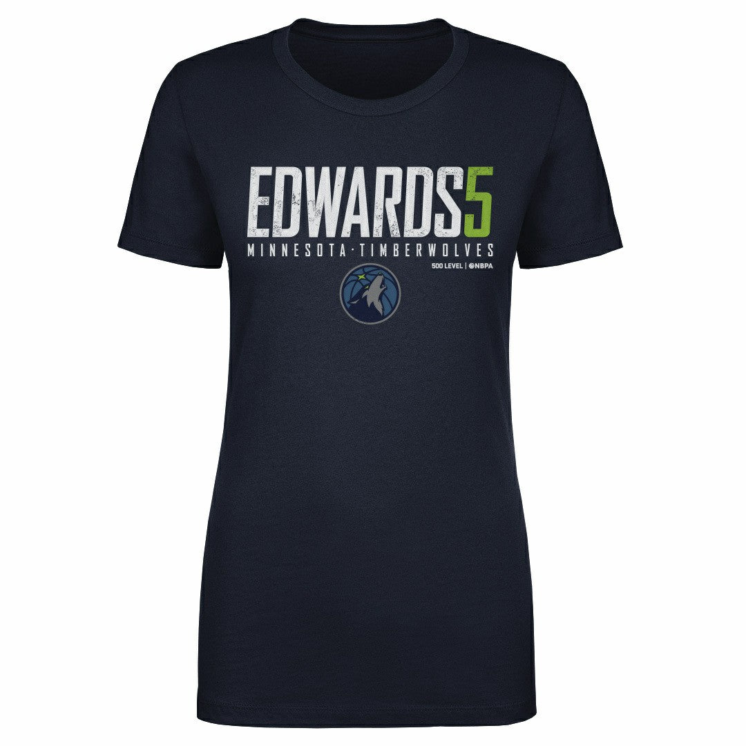 Anthony Edwards Minnesota Timberwolves 500 Level Women's Elite T-Shirt Navy - NBA