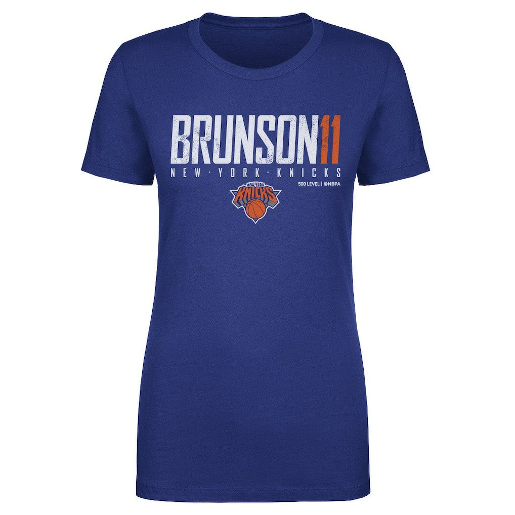 Jalen Brunson New York Knicks 500 Level Women's Elite T-Shirt Blue - NBA