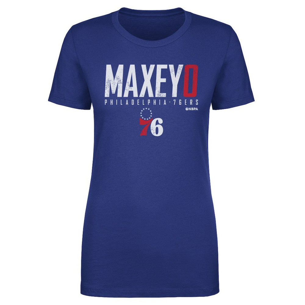 Tyrese Maxey Philadelphia 76ers 500 Level Women's Elite T-Shirt Royal - NBA