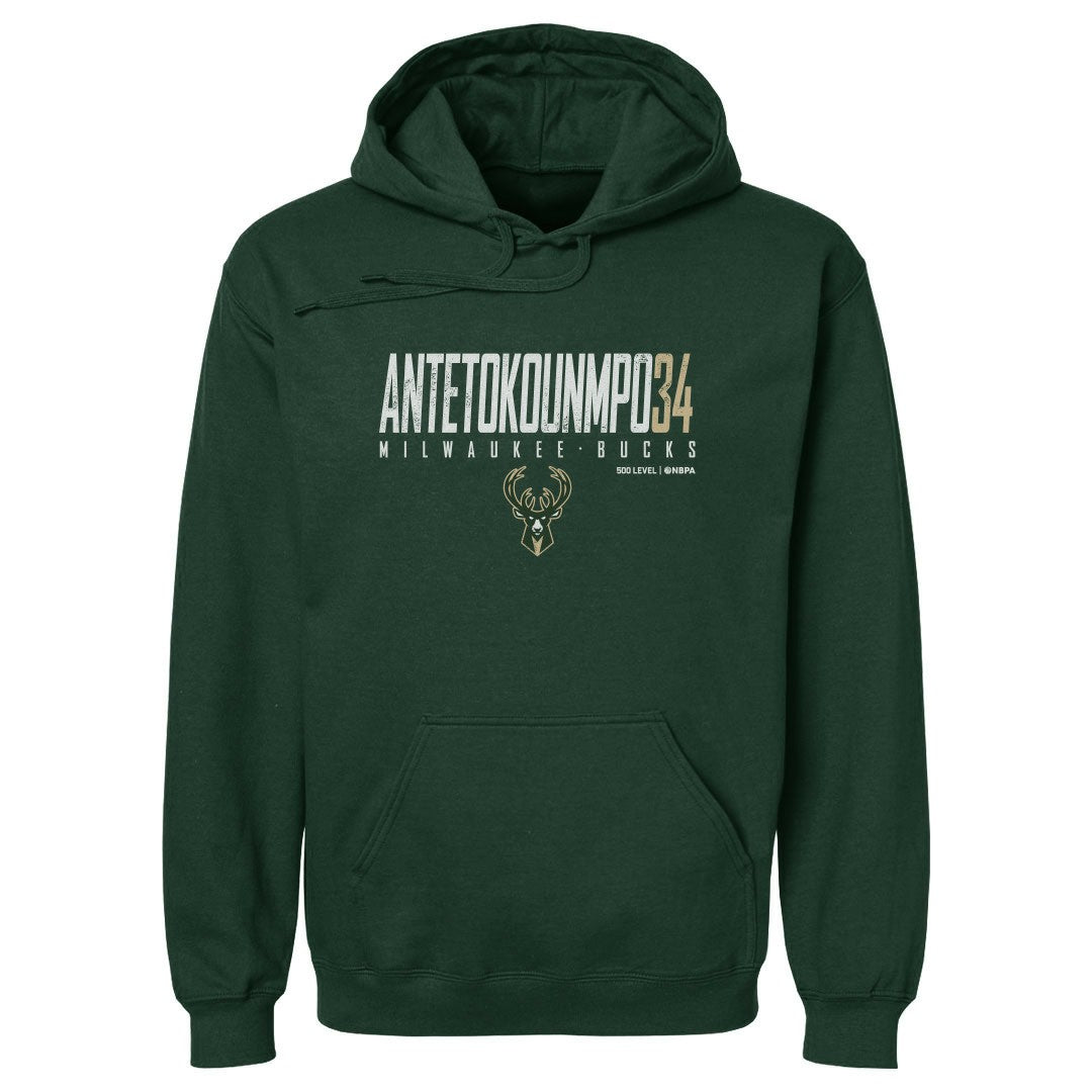 Giannis Antetokounmpo Milwaukee Bucks 500 Level Elite Pullover Hoodie Hunter Green - NBA