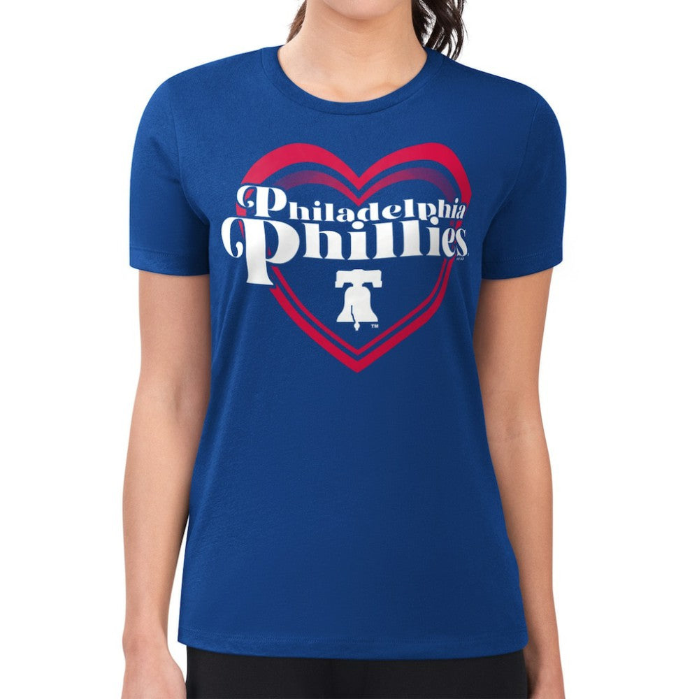 Philadelphia Phillies G-III 4Her by Carl Banks Women's Super-Slim Fit Lightweight Double Heart T-Shirt - MLB