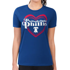 Philadelphia Phillies G-III 4Her by Carl Banks Women's Super-Slim Fit Lightweight Double Heart T-Shirt - MLB