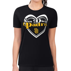 San Diego Padres G-III 4Her by Carl Banks Women's Super-Slim Fit Lightweight Double Heart T-Shirt - MLB