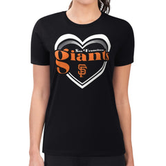 San Francisco Giants G-III 4Her by Carl Banks Women's Super-Slim Fit Lightweight Double Heart T-Shirt - MLB