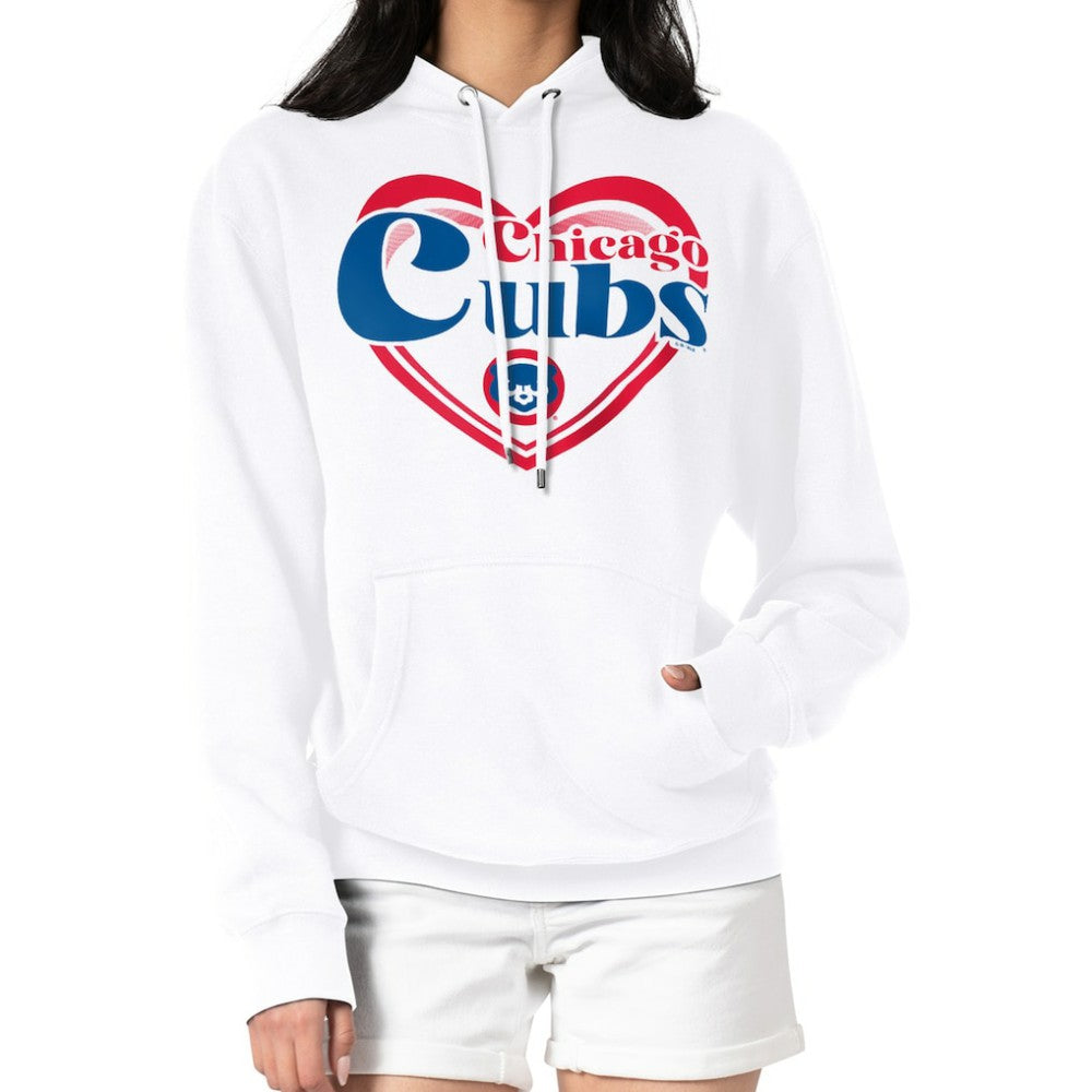 Chicago Cubs G-III 4Her by Carl Banks Women's Double Heart Fleece Pullover Hoodie - MLB