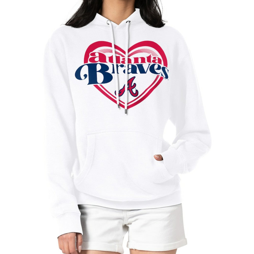 Atlanta Braves G-III 4Her by Carl Banks Women's Double Heart Fleece Pullover Hoodie - MLB