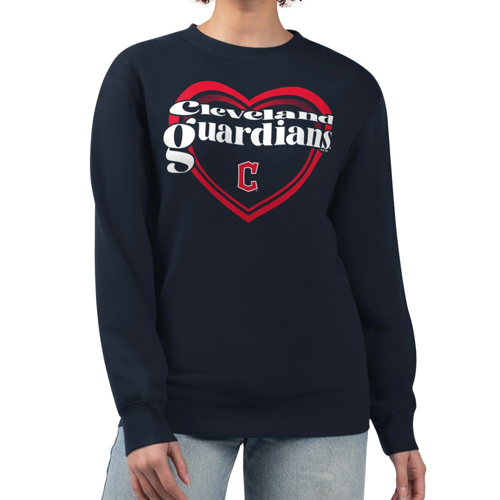 Cleveland Guardians G-III 4Her by Carl Banks Women's Double Heart Fleece Pullover Sweatshirt - MLB