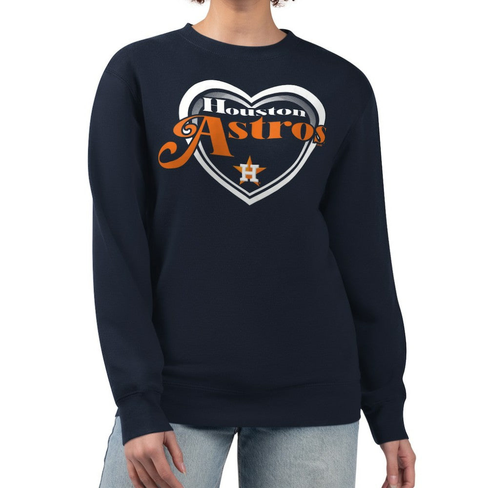 Houston Astros G-III 4Her by Carl Banks Women's Double Heart Fleece Pullover Sweatshirt - MLB