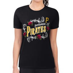 Pittsburgh Pirates G-III 4Her by Carl Banks Women's Super-Slim Fit Lightweight Retro Roses T-Shirt - MLB