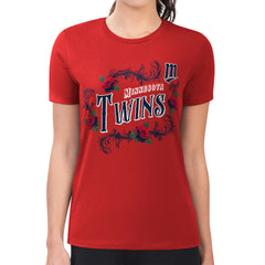 Minnesota Twins G-III 4Her by Carl Banks Women's Super-Slim Fit Lightweight Retro Roses T-Shirt - MLB