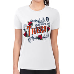 Detroit Tigers G-III 4Her by Carl Banks Women's Super-Slim Fit Lightweight Retro Roses T-Shirt - MLB