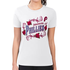 Philadelphia Phillies G-III 4Her by Carl Banks Women's Super-Slim Fit Lightweight Retro Roses T-Shirt - MLB