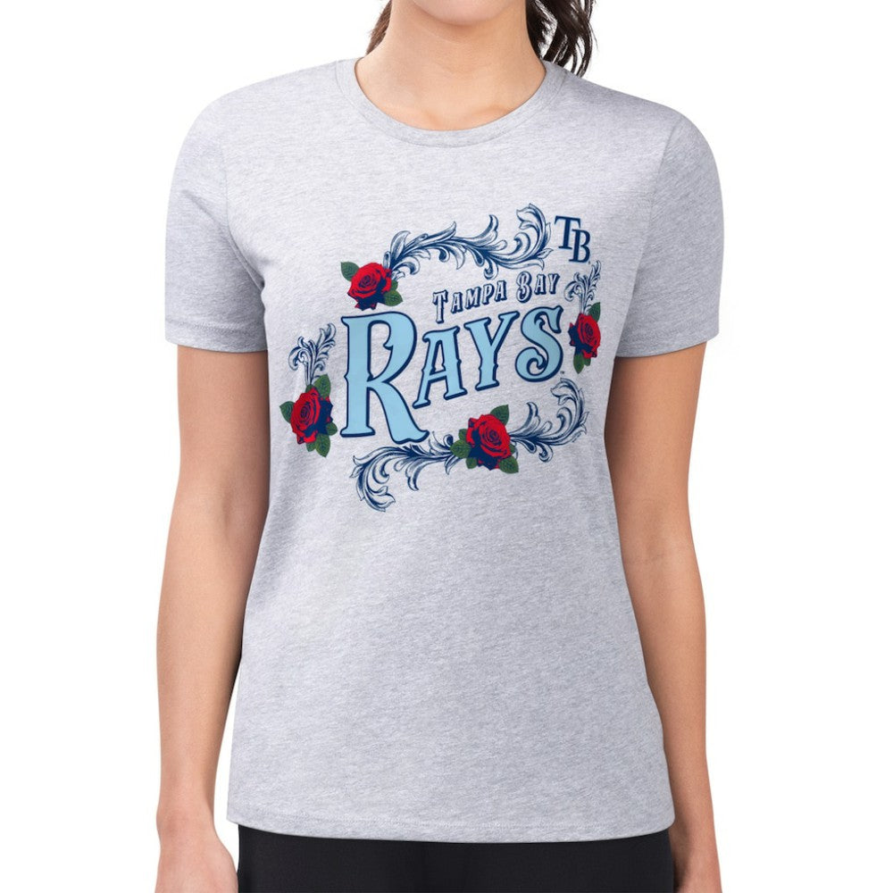 Tampa Bay Rays G-III 4Her by Carl Banks Women's Super-Slim Fit Lightweight Retro Roses T-Shirt - MLB