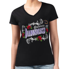 Arizona Diamondbacks G-III 4Her by Carl Banks Women's Super-Slim Fit Lightweight Retro Roses V-Neck T-Shirt - MLB