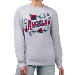 Los Angeles Angels G-III 4Her by Carl Banks Women's Retro Roses Fleece Pullover Sweatshirt - MLB