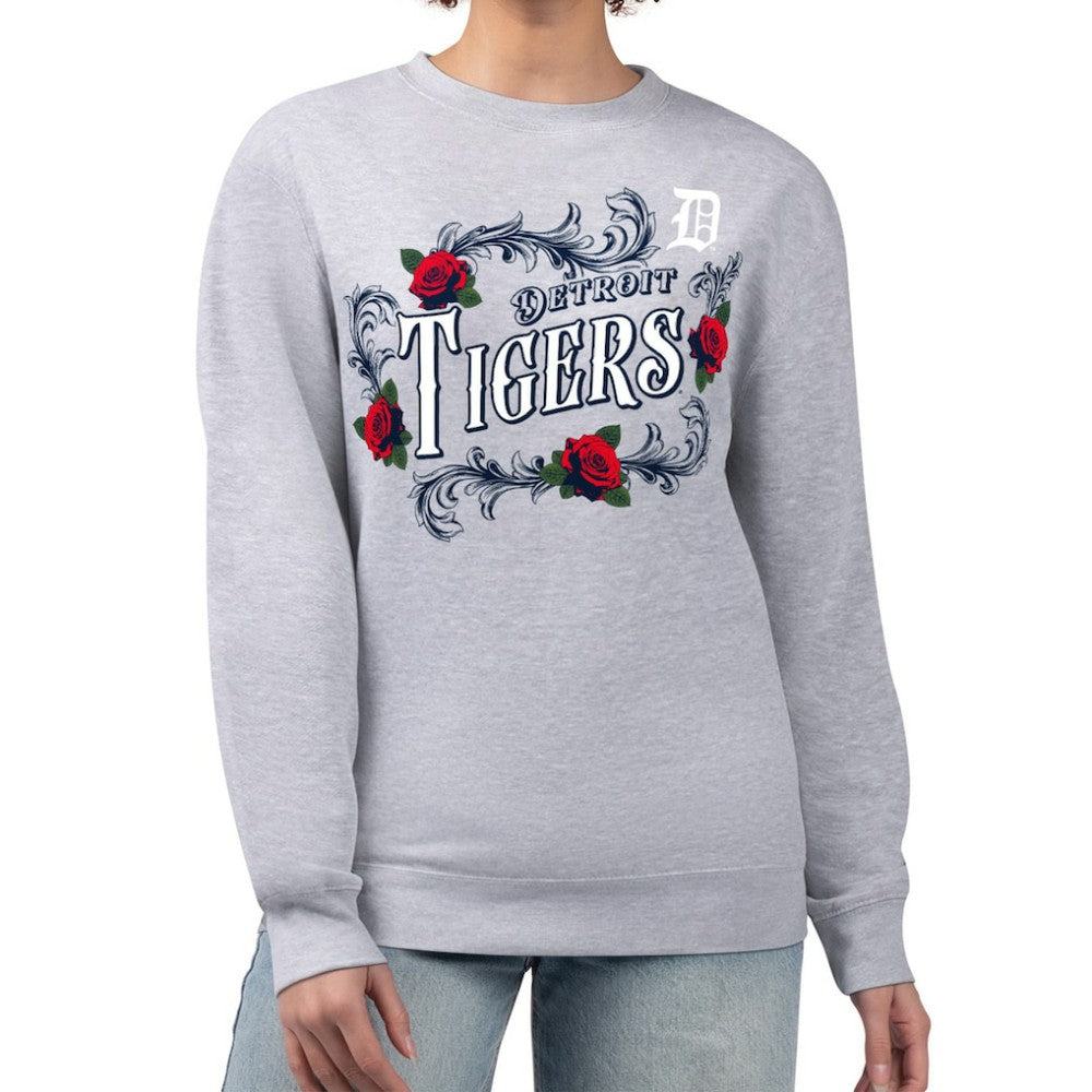 Detroit Tigers G-III 4Her by Carl Banks Women's Retro Roses Fleece Pullover Sweatshirt - MLB