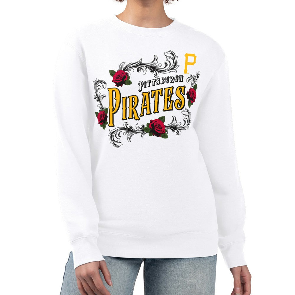 Pittsburgh Pirates G-III 4Her by Carl Banks Women's Retro Roses Fleece Pullover Sweatshirt - MLB