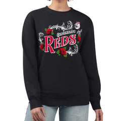 Cincinnati Reds G-III 4Her by Carl Banks Women's Retro Roses Fleece Pullover Sweatshirt - MLB