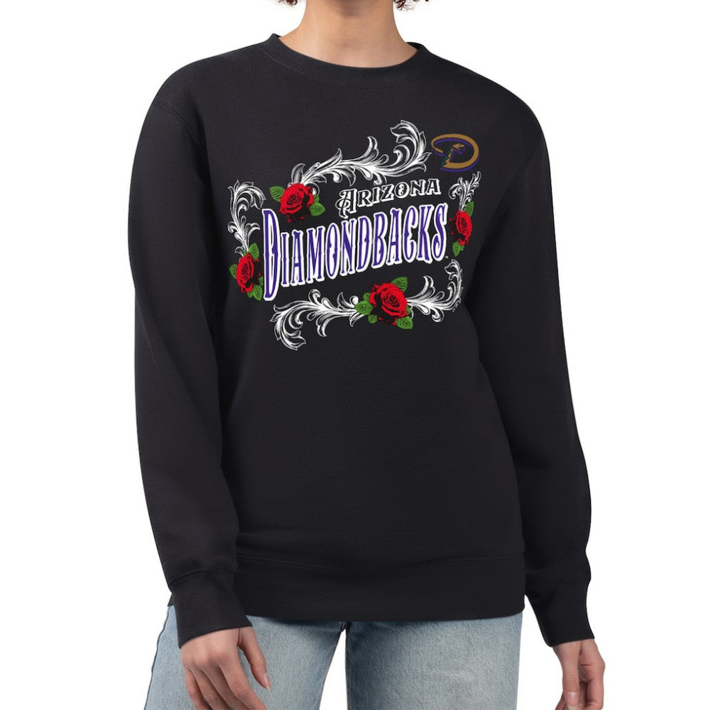 Arizona Diamondbacks G-III 4Her by Carl Banks Women's Retro Roses Fleece Pullover Sweatshirt - MLB