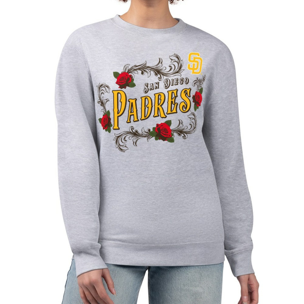 San Diego Padres G-III 4Her by Carl Banks Women's Retro Roses Fleece Pullover Sweatshirt - MLB