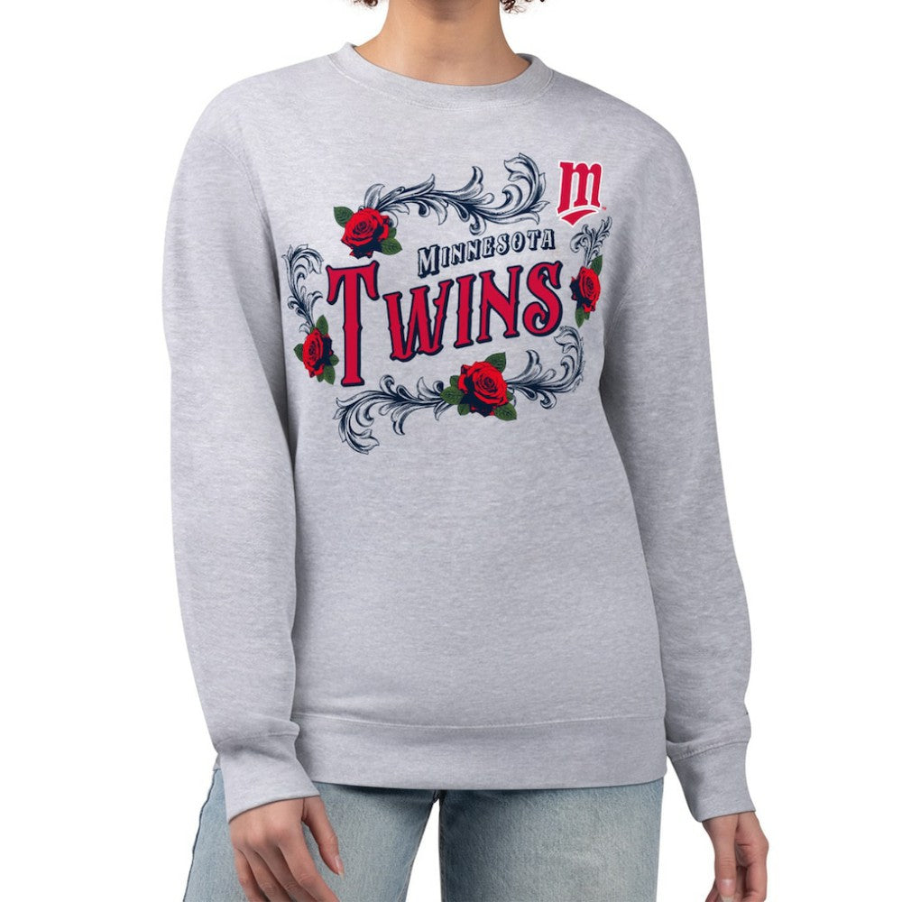 Minnesota Twins G-III 4Her by Carl Banks Women's Retro Roses Fleece Pullover Sweatshirt - MLB