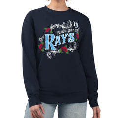Tampa Bay Rays G-III 4Her by Carl Banks Women's Retro Roses Fleece Pullover Sweatshirt - MLB