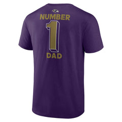 Baltimore Ravens #1 Dad Jersey T-Shirt Purple | NFL