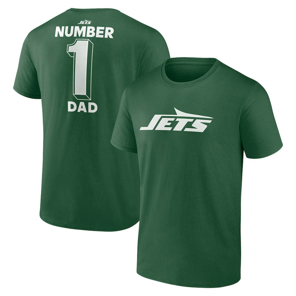 New York Jets #1 Dad Jersey T-Shirt Green | NFL