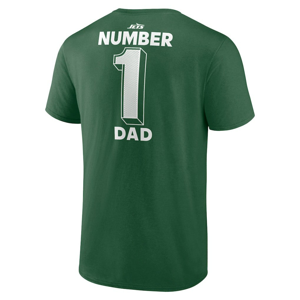 New York Jets #1 Dad Jersey T-Shirt Green | NFL