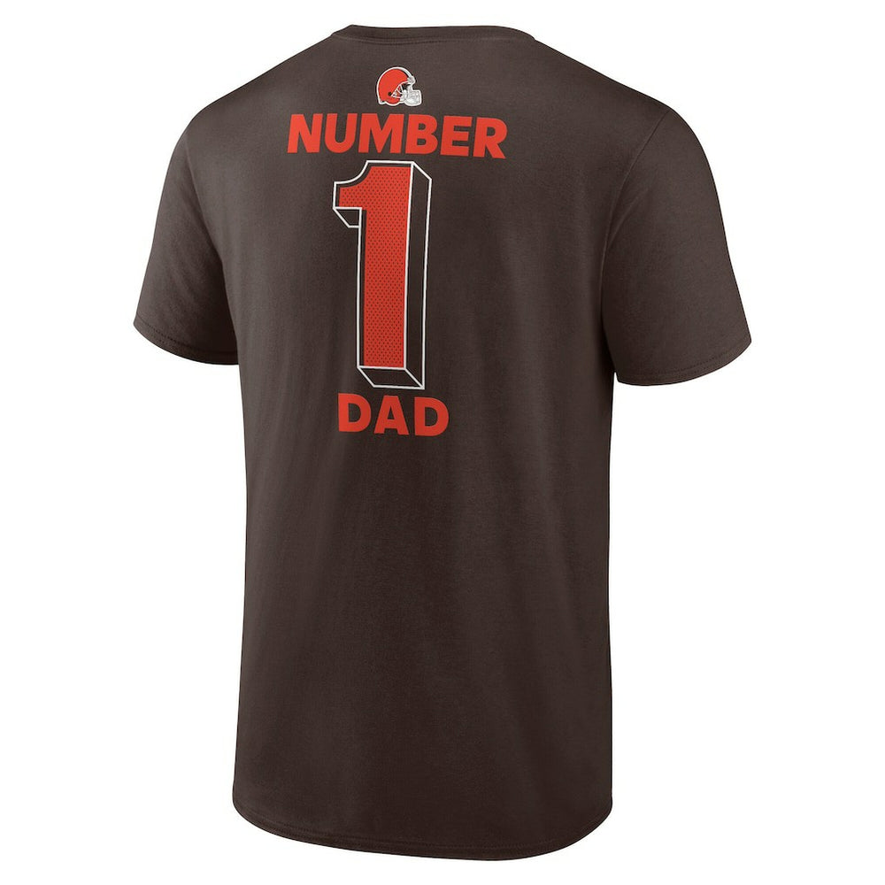 Cleveland Browns #1 Dad Jersey T-Shirt Brown | NFL