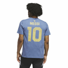 Lionel Messi Argentina National Team Name & Number T-Shirt Blue | Adidas