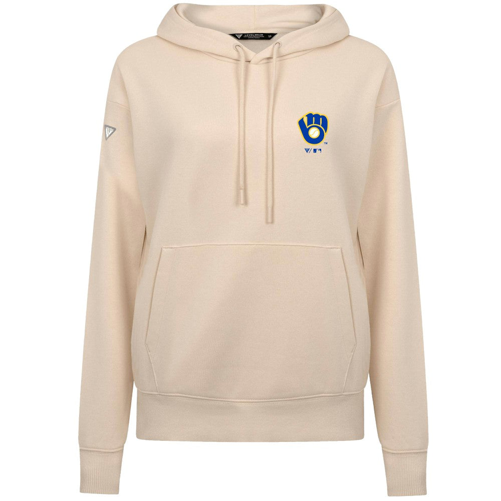 Milwaukee Brewers Levelwear Women's Cooperstown Collection Adorn Core Logo Pullover Hoodie - MLB