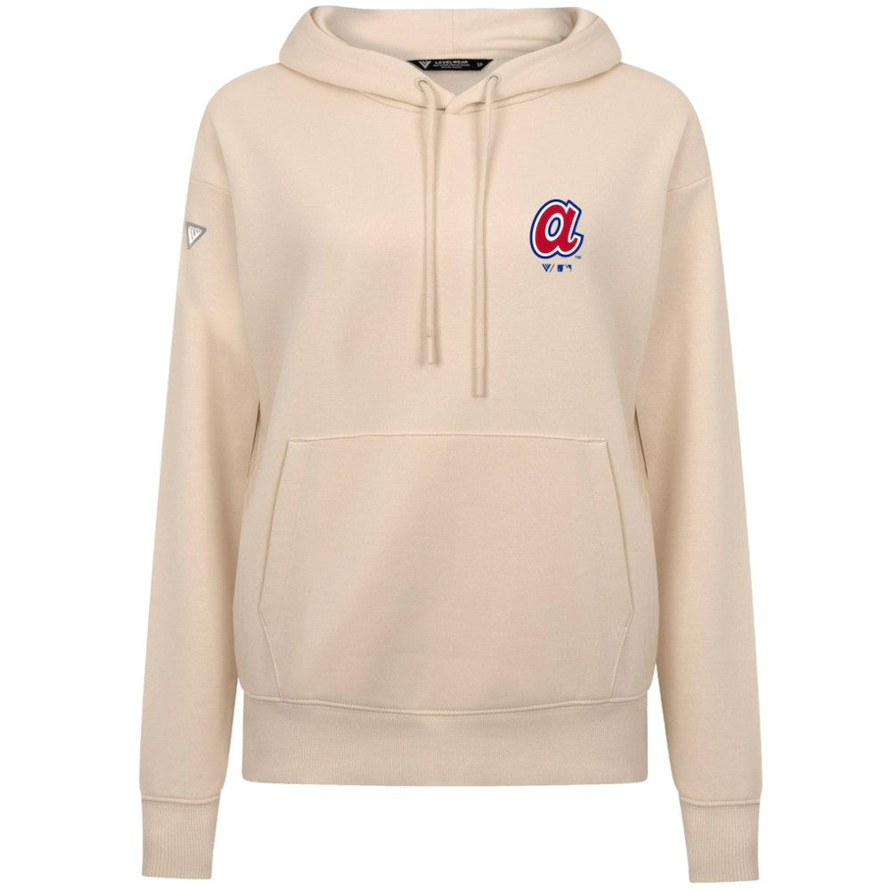 Atlanta Braves Levelwear Women's Cooperstown Collection Adorn Core Logo Pullover Hoodie - MLB