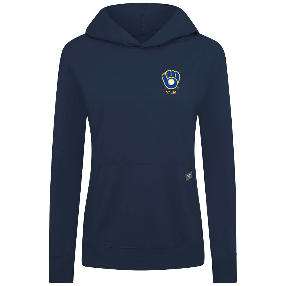 Milwaukee Brewers Levelwear Women's Cooperstown Collection Relay Core Logo Pullover Hoodie - MLB