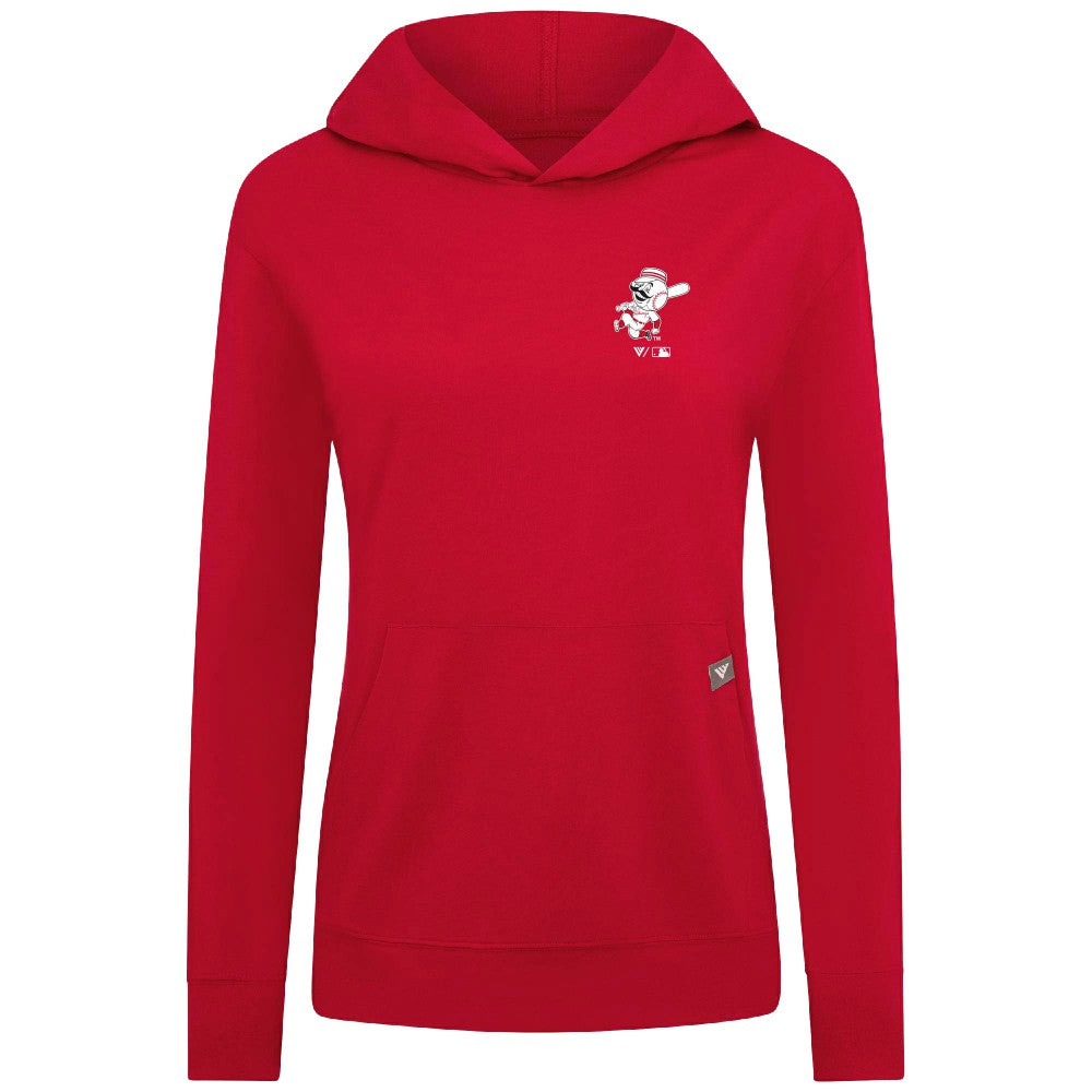Cincinnati Reds Levelwear Women's Cooperstown Collection Relay Core Logo Pullover Hoodie - MLB