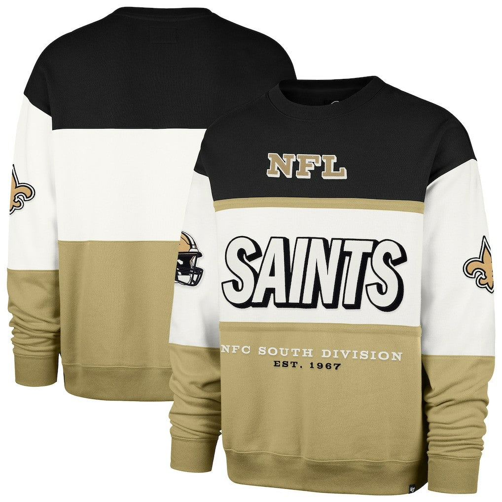 New Orleans Saints '47 Breeze Maximalist Sweatshirt Black/Gold | 47 brand