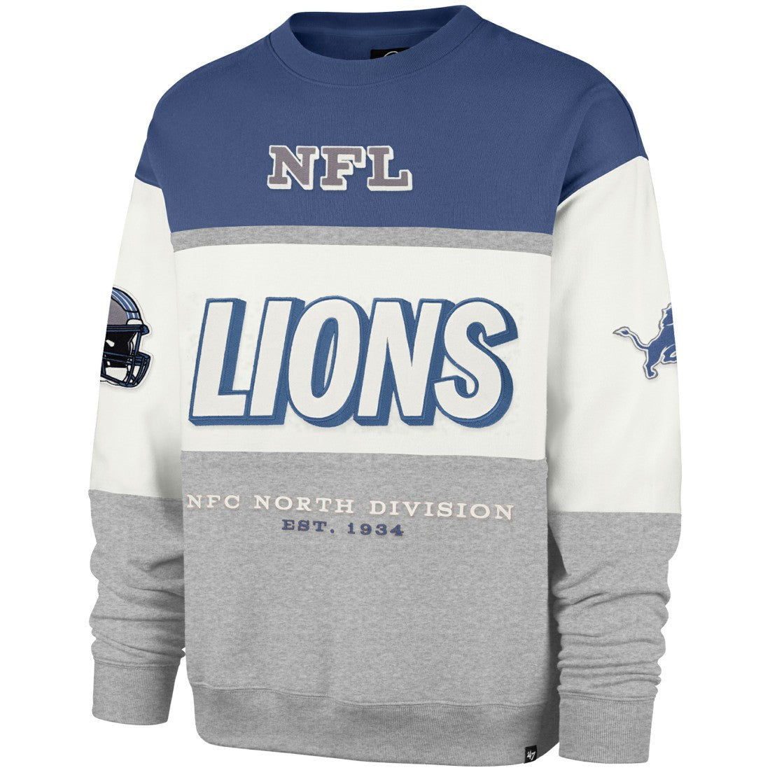 Detroit Lions '47 Breeze Maximalist Sweatshirt Blue/Gray | 47 brand