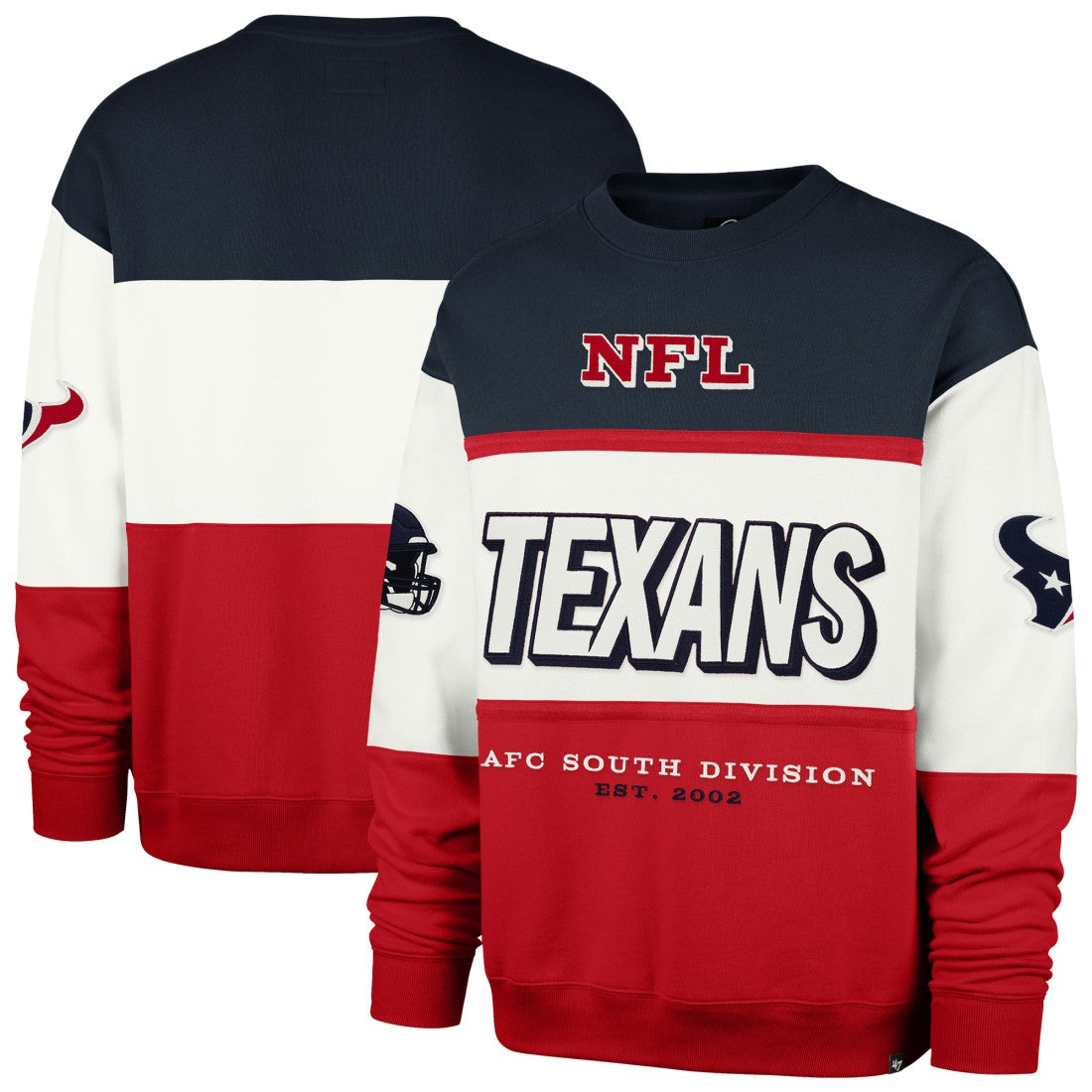Houston Texans '47 Breeze Maximalist Sweatshirt Navy/Red | 47 brand