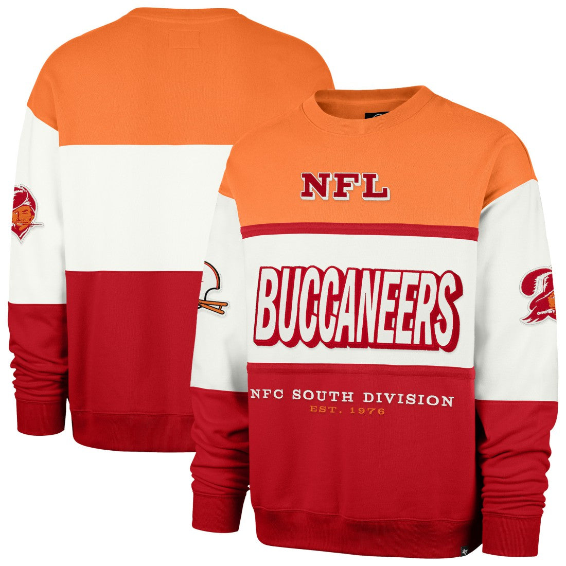 Tampa Bay Buccaneers '47 Throwback Breeze Maximalist Sweatshirt Orange/Red | 47 brand