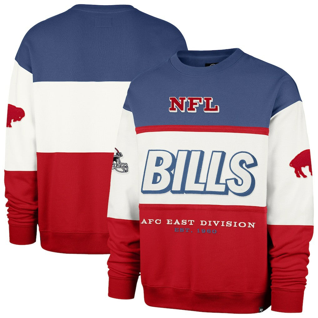 Buffalo Bills '47 Throwback Breeze Maximalist Sweatshirt Royal/Red | 47 brand