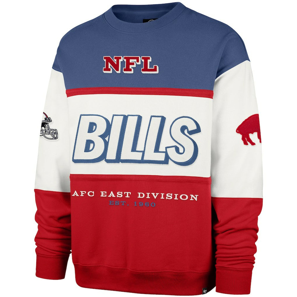 Buffalo Bills '47 Throwback Breeze Maximalist Sweatshirt Royal/Red | 47 brand