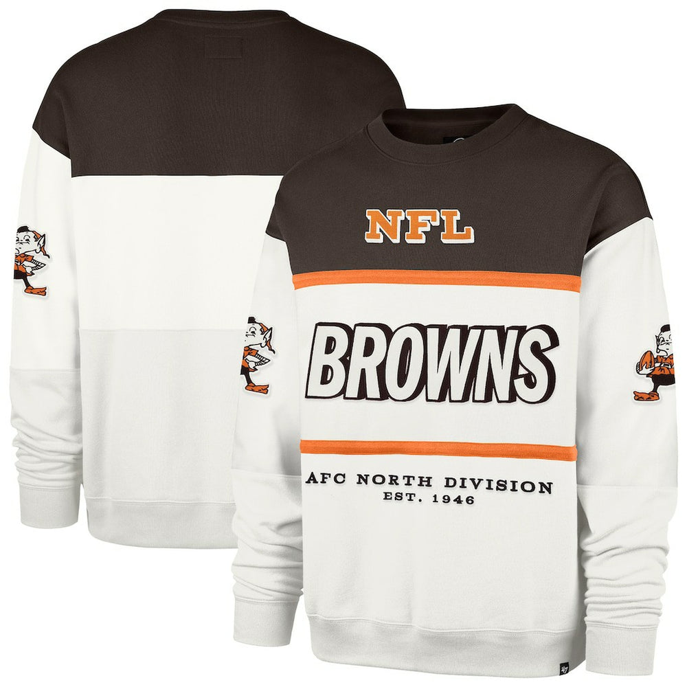 Cleveland Browns '47 Throwback Breeze Maximalist Sweatshirt White | 47 brand