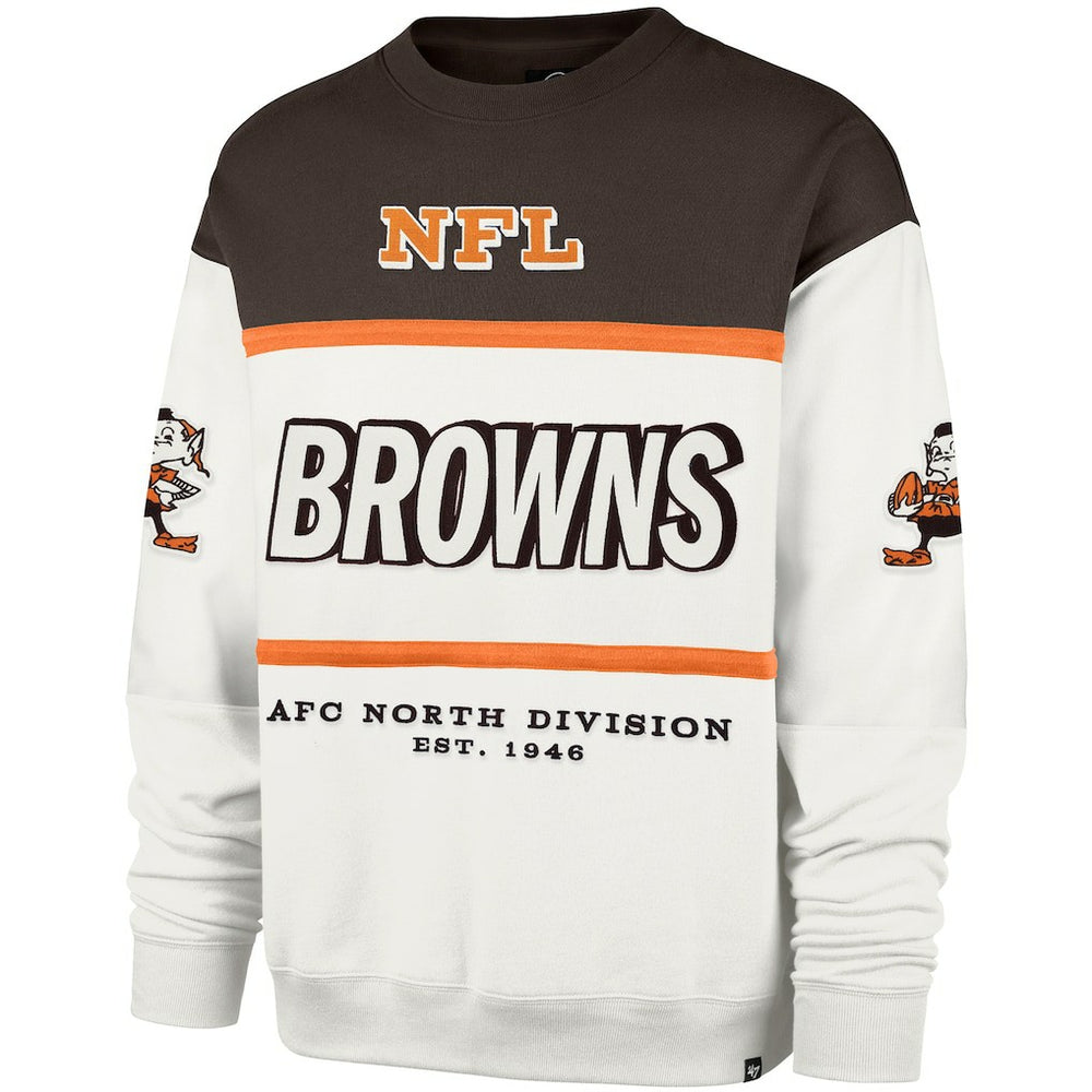 Cleveland Browns '47 Throwback Breeze Maximalist Sweatshirt White | 47 brand