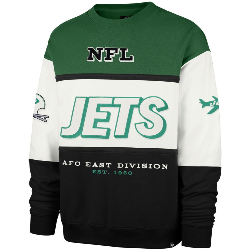 New York Jets '47 Throwback Breeze Maximalist Sweatshirt Kelly Green/Black | 47 brand