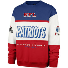 New England Patriots '47 Throwback Breeze Maximalist Sweatshirt Royal/Red | 47 brand