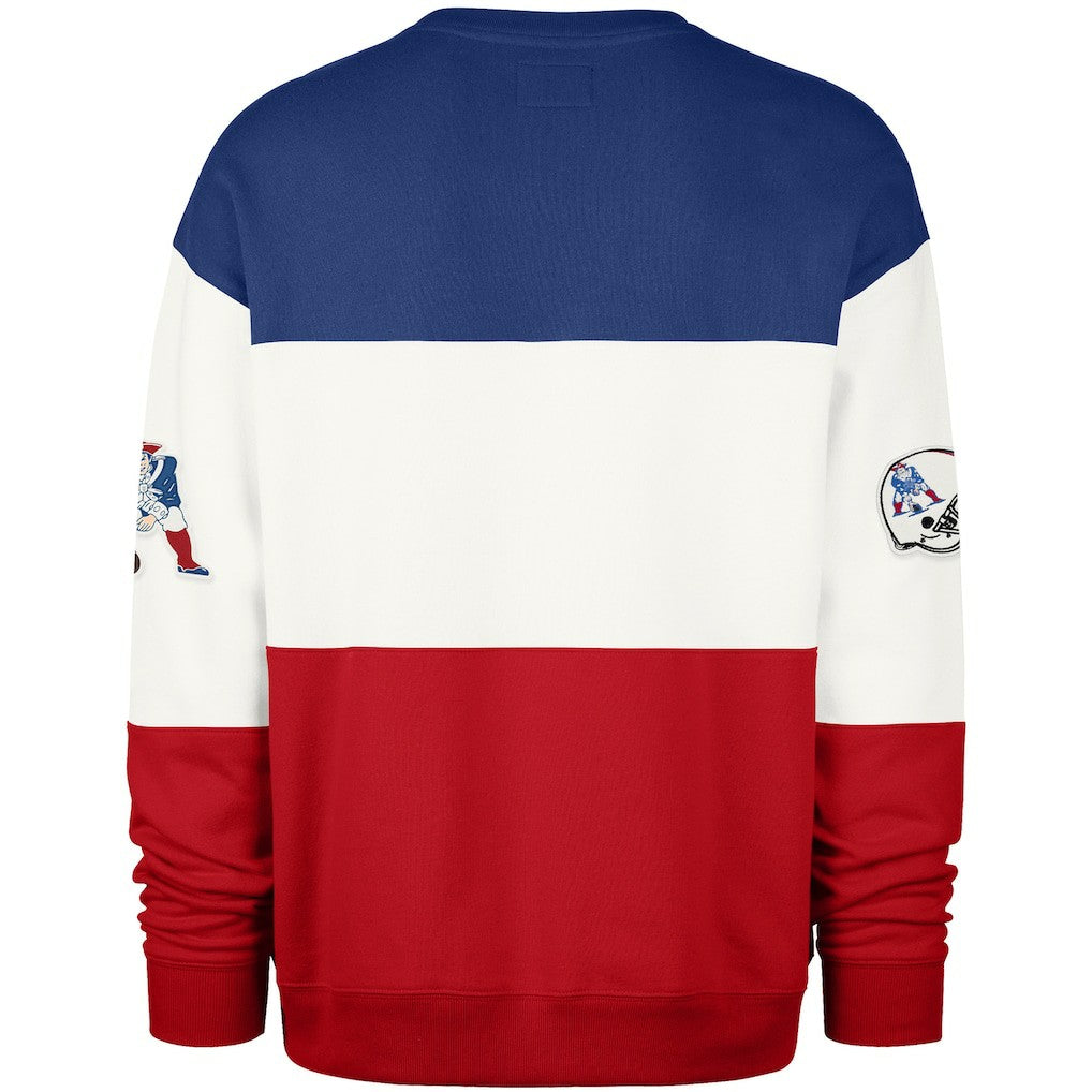 New England Patriots '47 Throwback Breeze Maximalist Sweatshirt Royal/Red | 47 brand